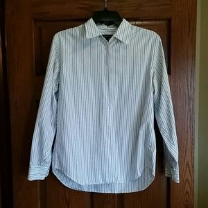 Lands End blue/charcoal long sleeved shirt